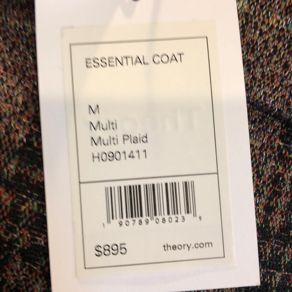 Theory NWT plaid wool blend winter coat - Picture 4 of 5
